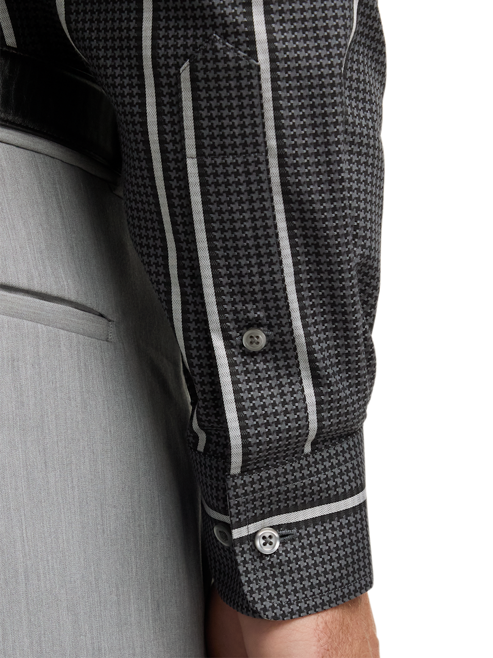 Alternate Image of Comfort Stretch Non-iron Stripe Dress Shirt With Contrast Trim-3