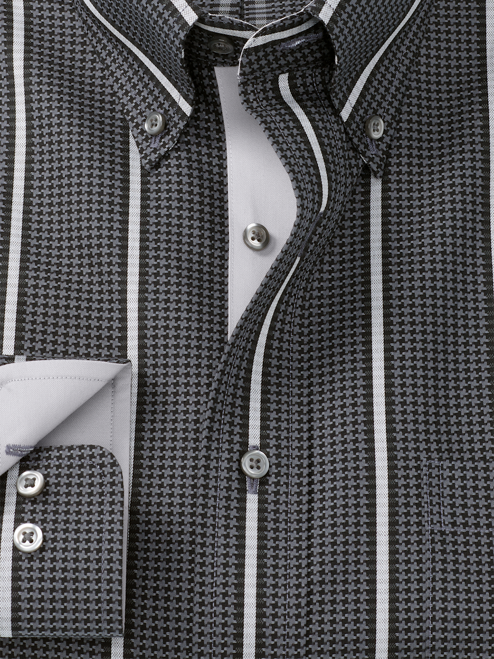 Alternate Image of Comfort Stretch Non-iron Stripe Dress Shirt With Contrast Trim-5