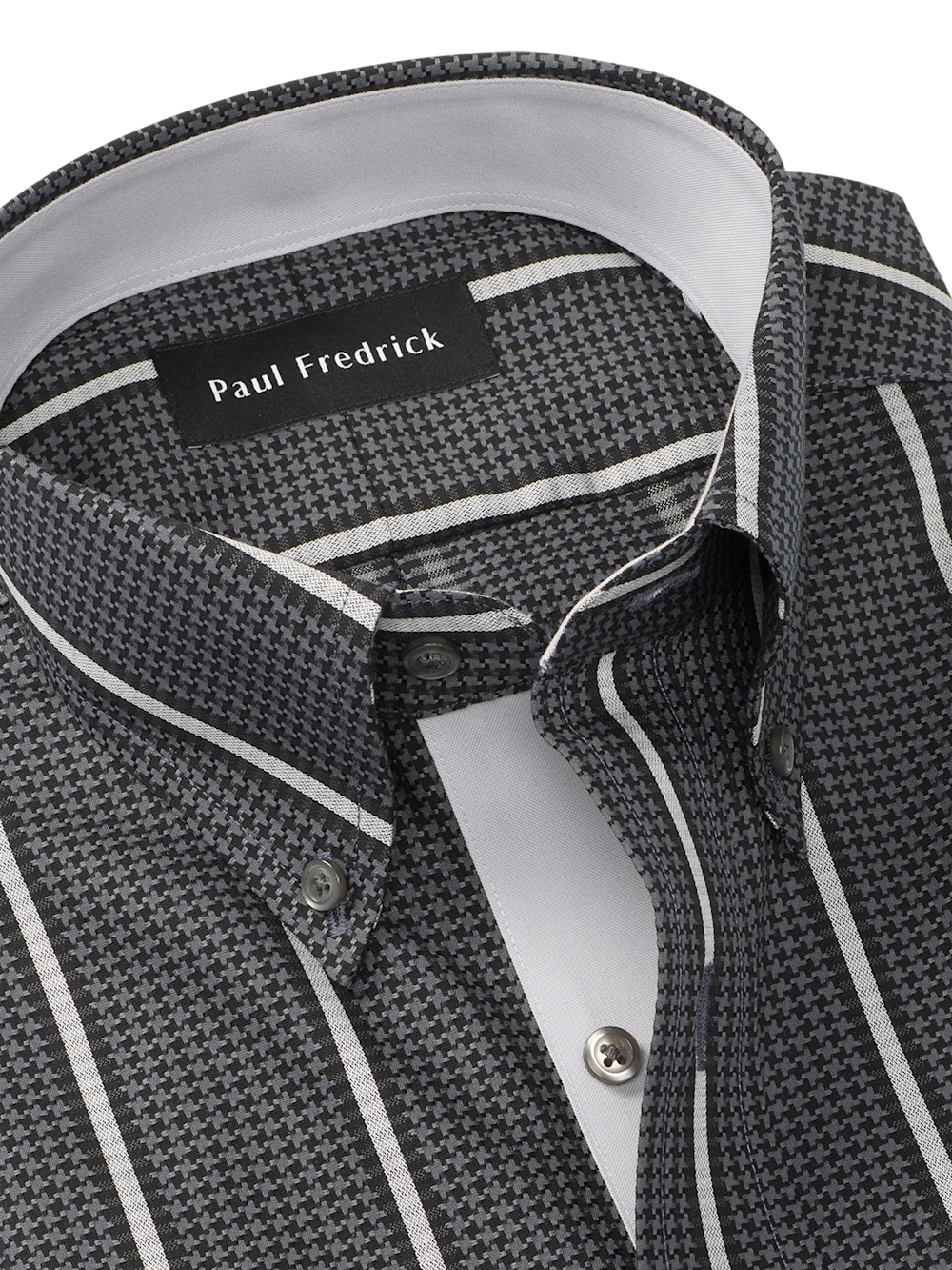 Alternate Image of Comfort Stretch Non-iron Stripe Dress Shirt With Contrast Trim-6