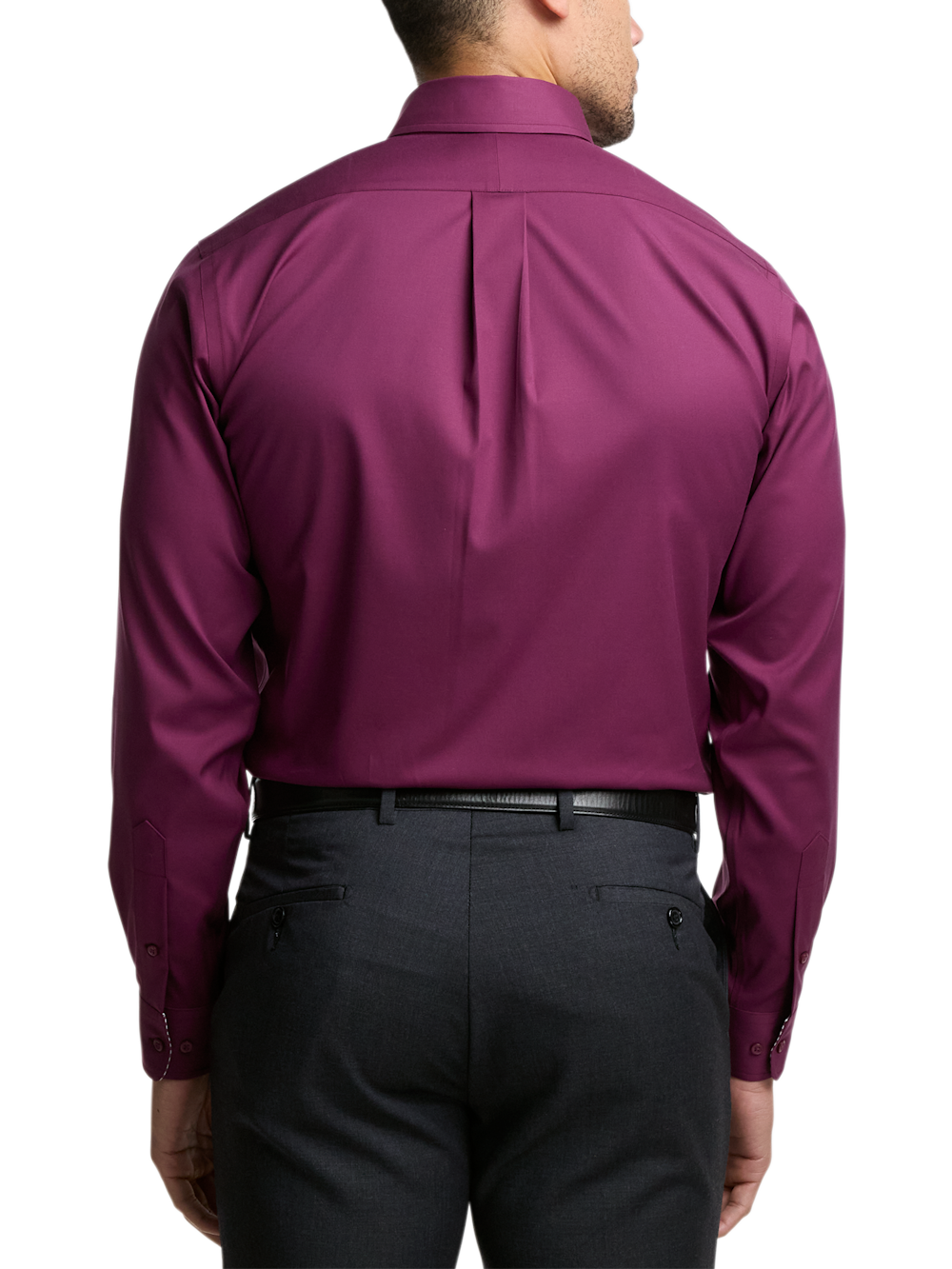 Alternate Image of Comfort Stretch Non-iron Solid Dress Shirt With Contrast Trim-4