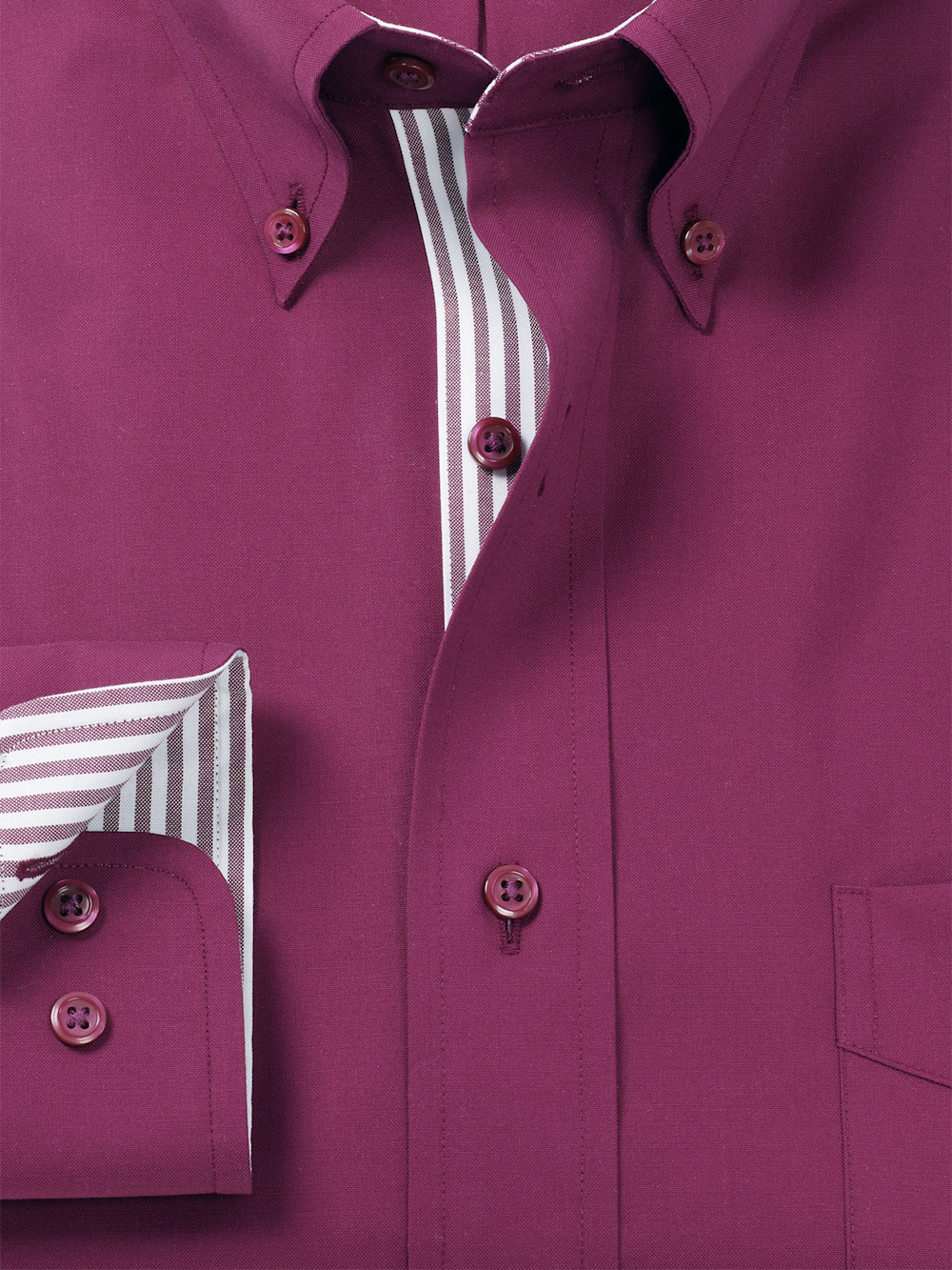 Alternate Image of Comfort Stretch Non-iron Solid Dress Shirt With Contrast Trim-5