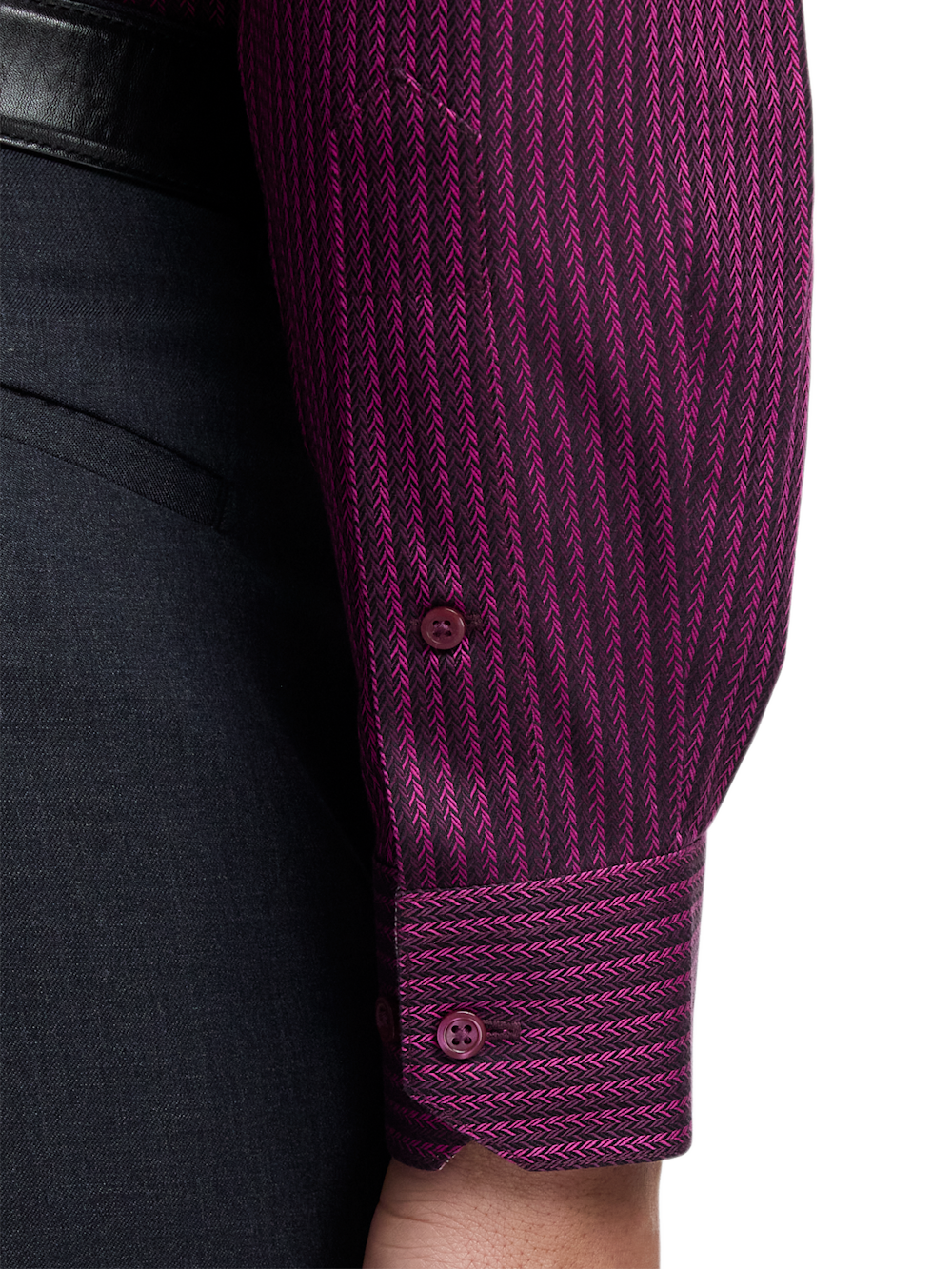 Alternate Image of Comfort Stretch Non-iron Stripe Dress Shirt With Contrast Trim-3