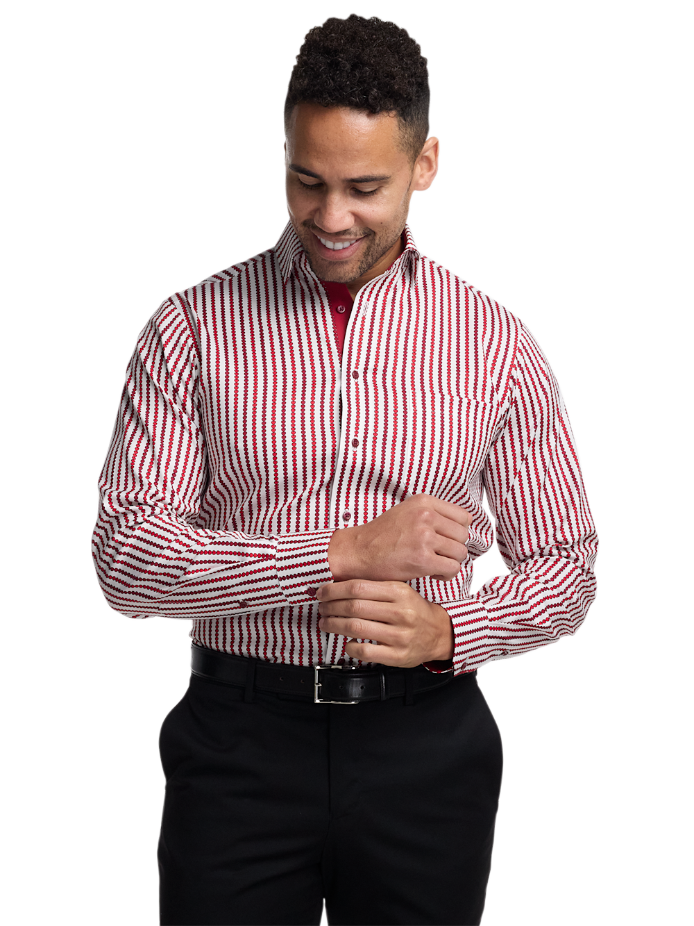 Alternate Image of Comfort Stretch Non-iron Heart Dress Shirt With Contrast Trim-1