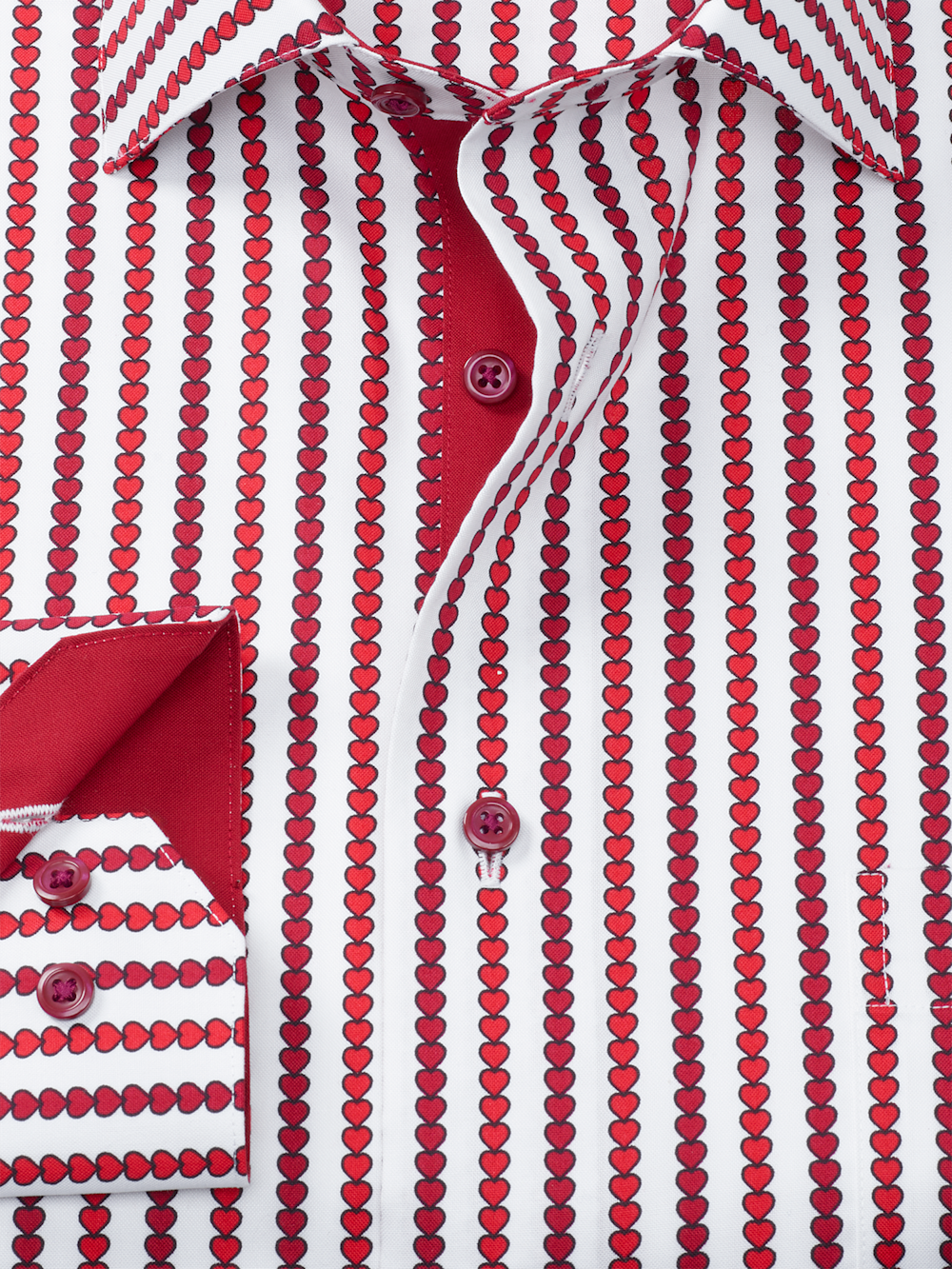 Alternate Image of Comfort Stretch Non-iron Heart Dress Shirt With Contrast Trim-5