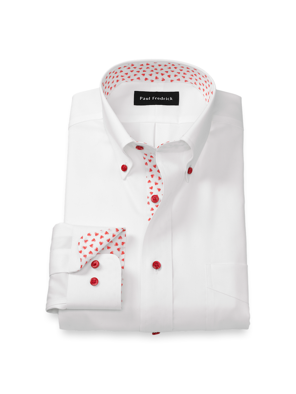 Product Image of Comfort Stretch Non-iron Solid Dress Shirt With Contrast Trim-White