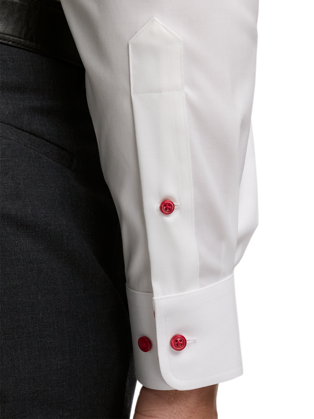 Alternate Image of Comfort Stretch Non-iron Solid Dress Shirt With Contrast Trim-3