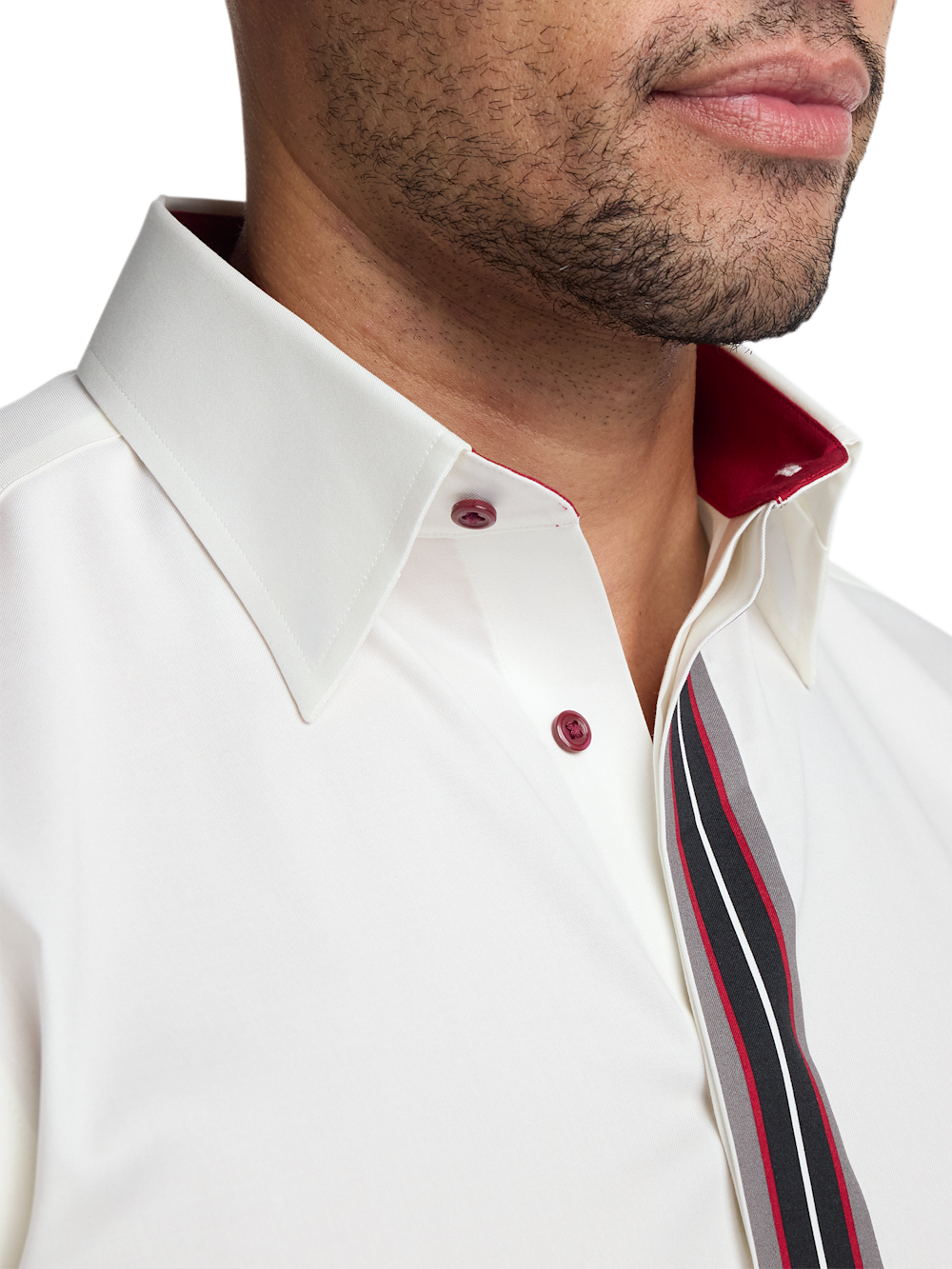 Alternate Image of Comfort Stretch Non-iron Solid Dress Shirt With Contrast Trim-2
