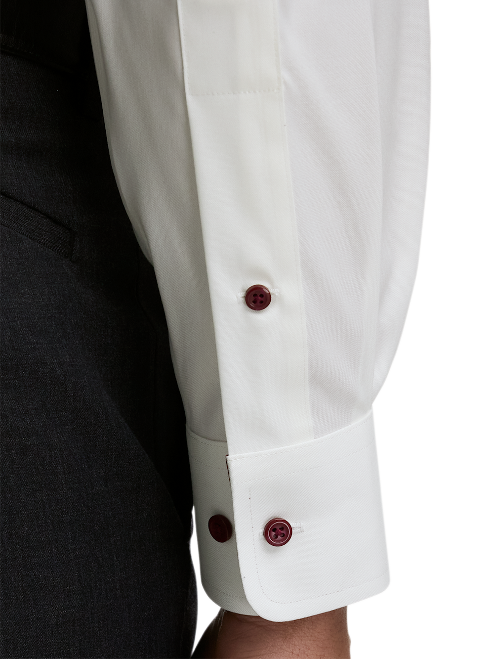 Alternate Image of Comfort Stretch Non-iron Solid Dress Shirt With Contrast Trim-3