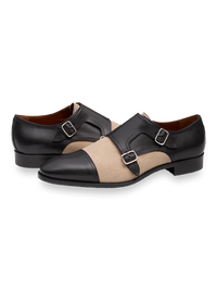 Travis Double Monk Strap - Black/natural