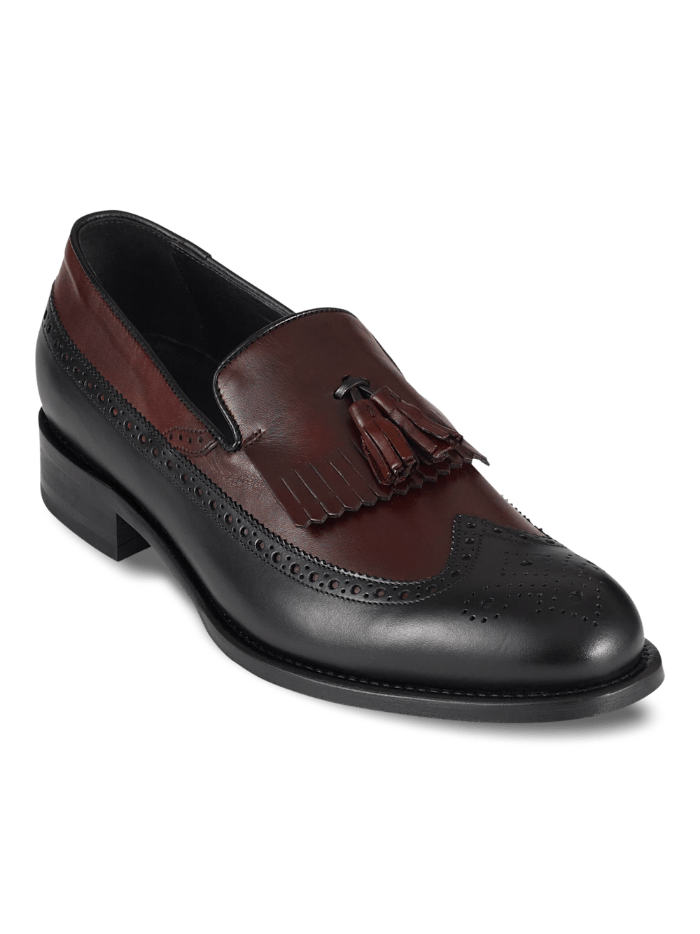Product Image of Maxwell Tassel Loafer-Black/Burgundy