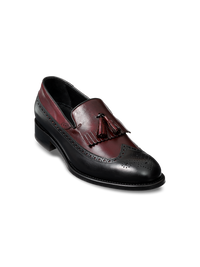 Maxwell Tassel Loafer - Black/burgundy