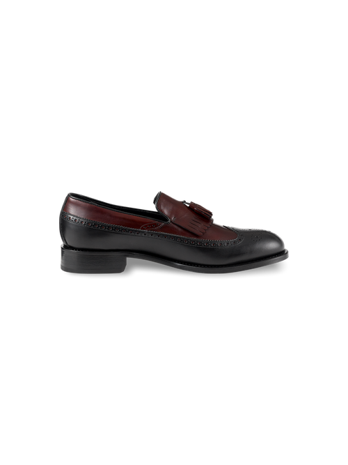 Paul Fredrick Black and Burgundy Men\'s Loafers Paul Fredrick Shoes 8.5 (41.5) | Mercari main image 4