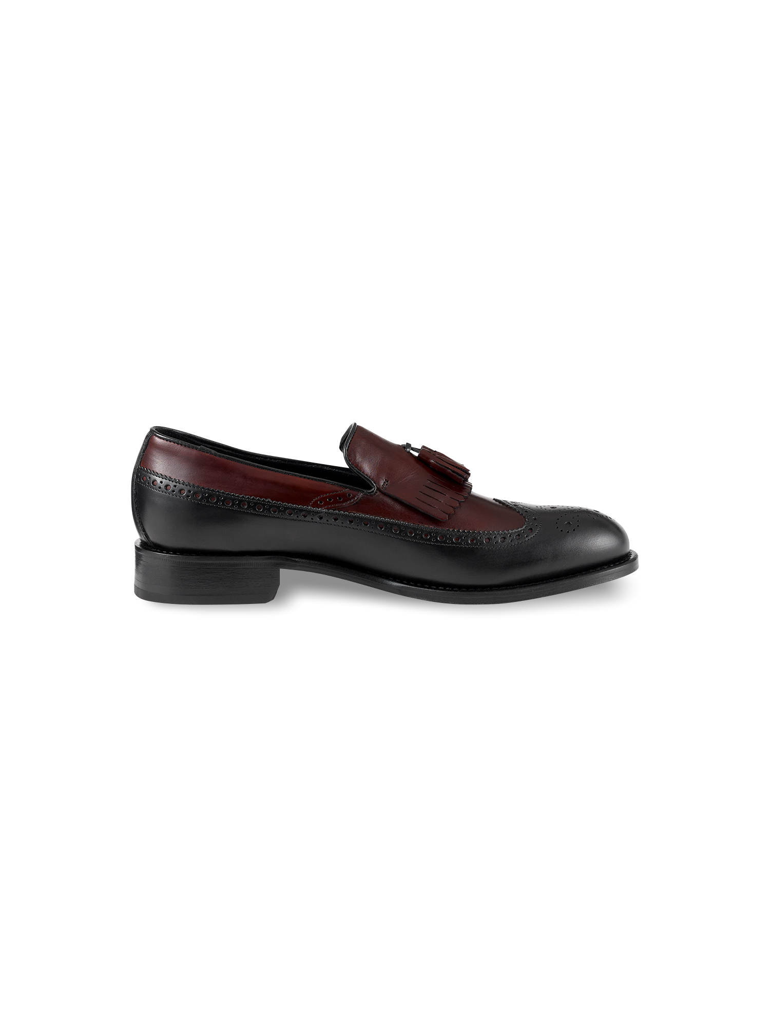 Maxwell Tassel Loafer - Black/burgundy