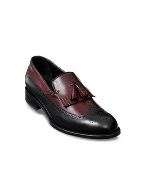 Maxwell Tassel Loafer - Black/burgundy