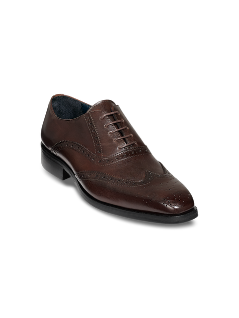 Paul Fredrick Brown Woven Italian Leather Oxford Dress Shoes Made Italy  8.5 Paul Fredrick Italian Brown All Leather Woven Dress Shoes  main image 4