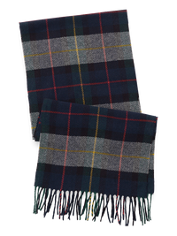 Tartan Plaid Wool Scarf - Navy Multi