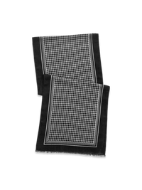 Houndstooth Wool Suit Scarf - Black/white