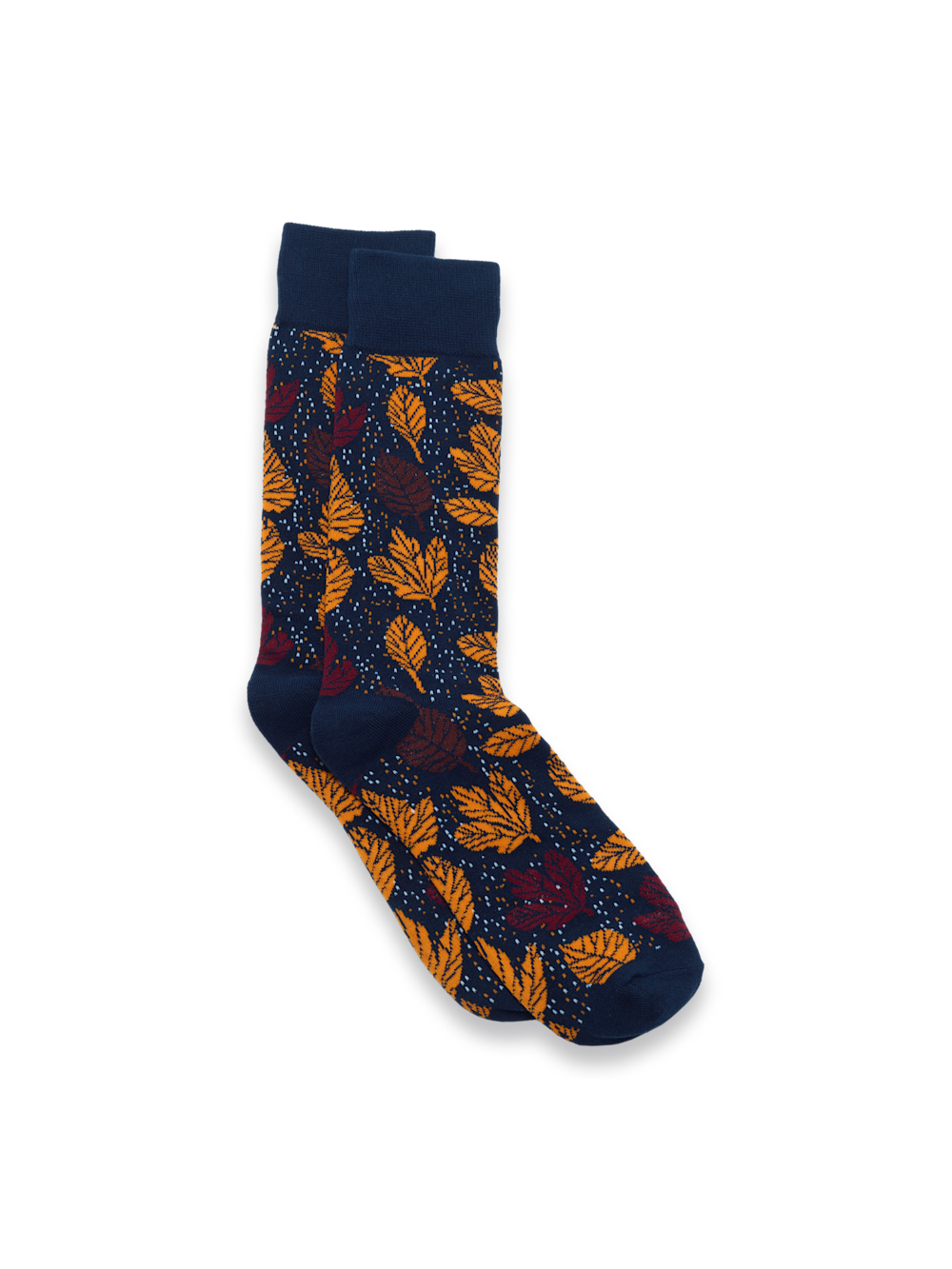 Product Image of Leaves Cotton Blend Sock-Blue Multi