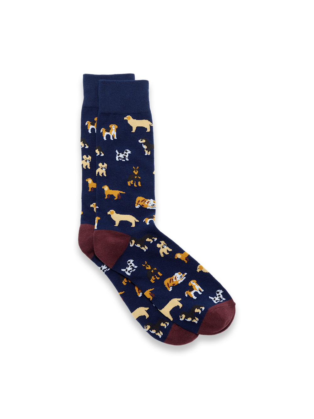 Product Image of Dog Motif Cotton Blend Sock-Navy Multi