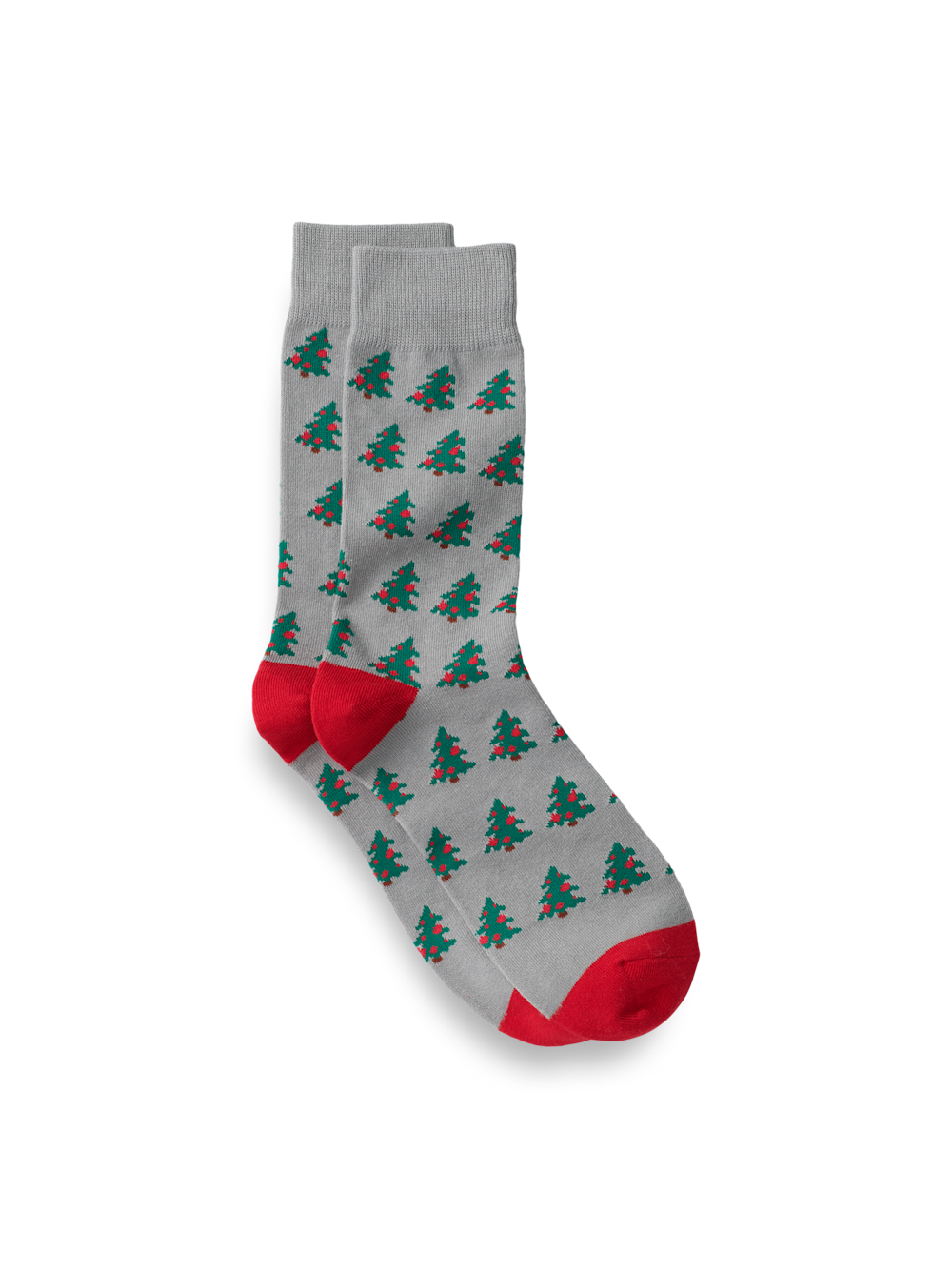 Product Image of Christmas Tree Cotton Blend Socks-Grey Multi