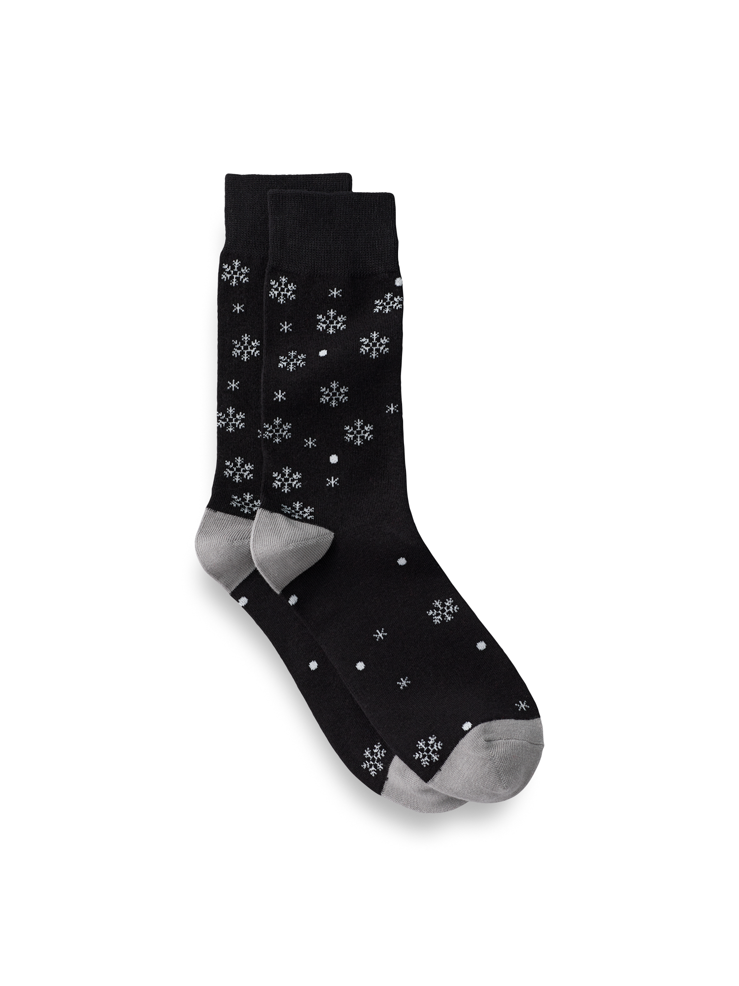 Snowflake Cotton Blend Socks - Black