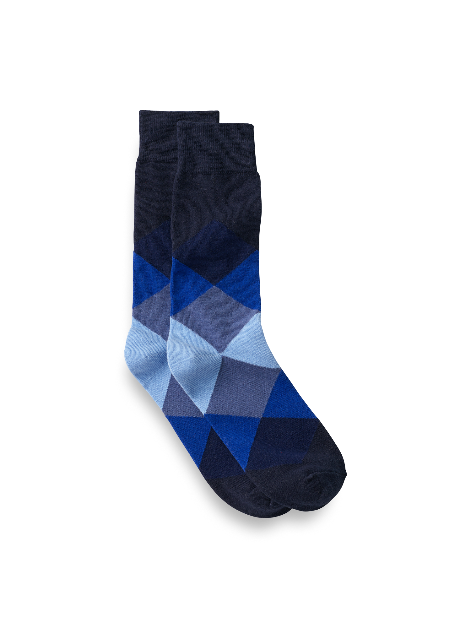 Argyle Cotton Blend Sock - Blue Multi