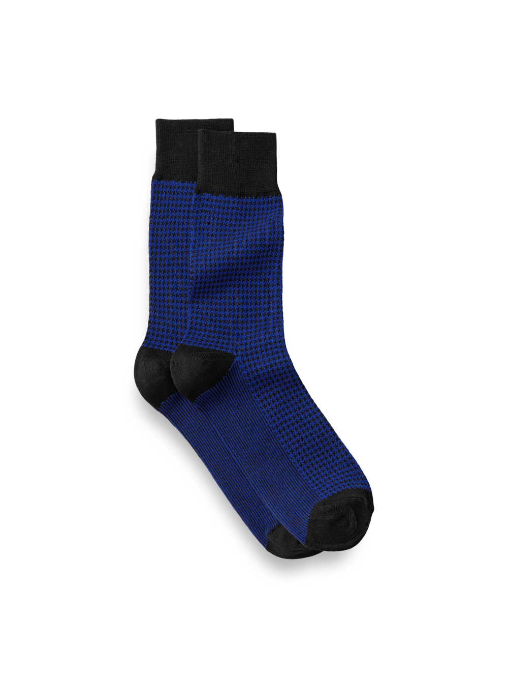 Product Image of Houndstooth Cotton Blend Sock-Blue/Black