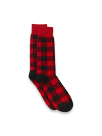 Buffalo Check Cotton Blend Sock - Red/Black