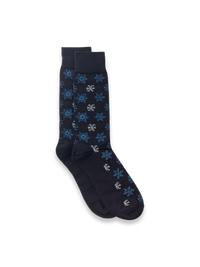 Snowflake Cotton Blend Sock - Navy Multi