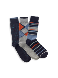 3-Pack Cotton Blend Sock - Black Multi