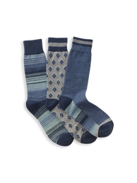 3-Pack Cotton Blend Sock - Blue Multi