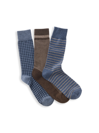 3-Pack Cotton Blend Sock - Blue Multi