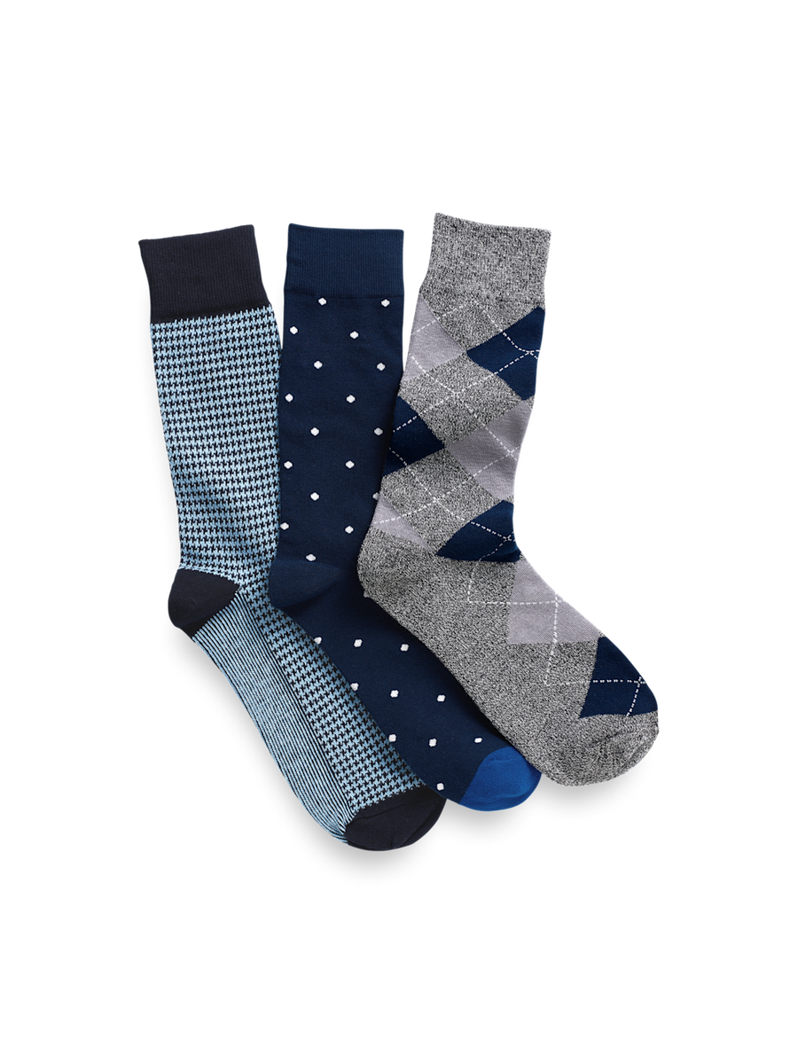 blue mens dress socks Solid Color Crew Cotton Dress Socks main image 0