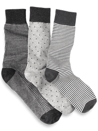 3 Pack Cotton Blend Sock - Grey Multi