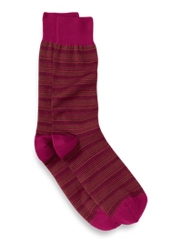 Stripe Cotton Blend Sock - Berry Multi