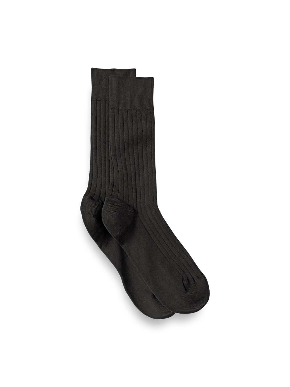 Product Image of Solid Rib With Contrast Cotton Blend Sock-Grey/Tan
