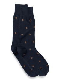 Medallion Cotton Blend Sock - Navy