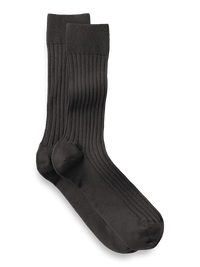 Solid Rib Cotton Blend Sock - Grey
