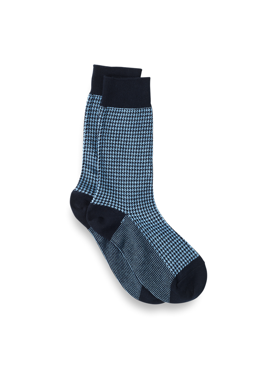 Houndstooth Cotton Blend Sock - Navy – Paul Fredrick