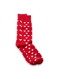 Heart Cotton Blend Sock - Red/white