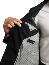 Wool Solid Travel Blazer - Black