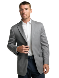 Wool Solid Travel Blazer - Grey