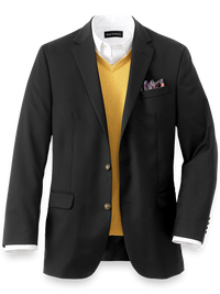 Tailored Fit Wool Travel Blazer - Black
