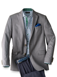 Tailored Fit Wool Travel Blazer - Black