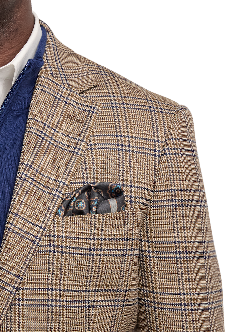 Alternate Image of Microfiber Plaid Single Breasted Notch Lapel Sport Coat-5