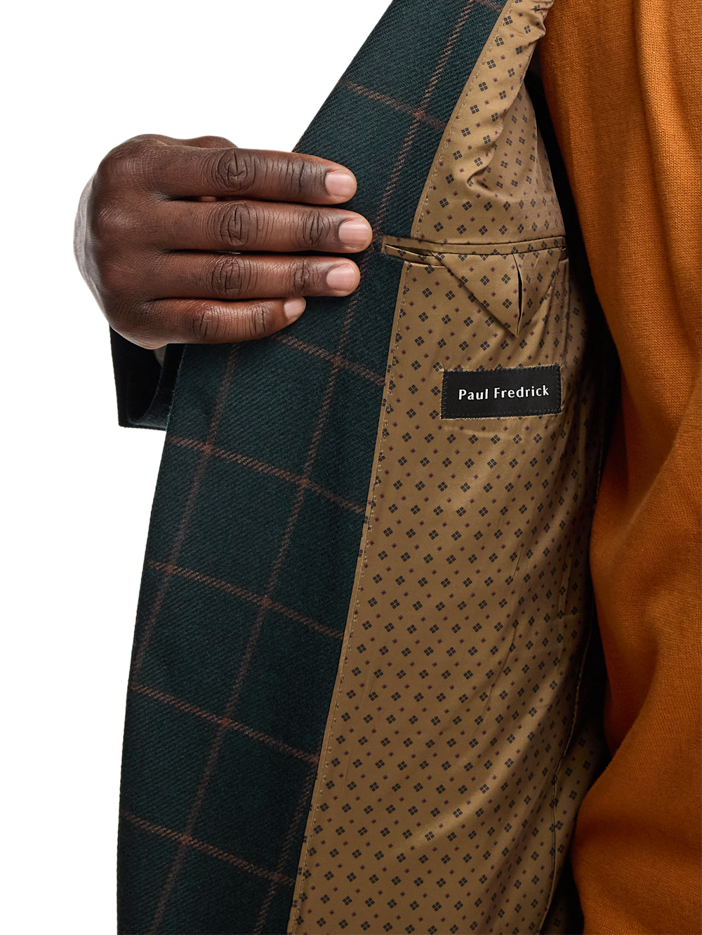 Alternate Image of Wool Blend Windowpane Single Breasted Notch Lapel Sport Coat-3