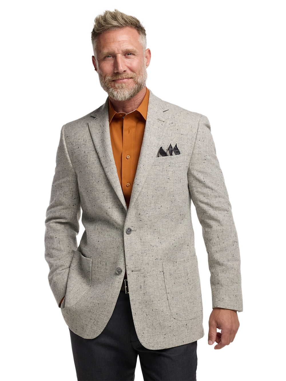 Alternate Image of Wool Donegal Single Breasted Notch Lapel Sport Coat-1