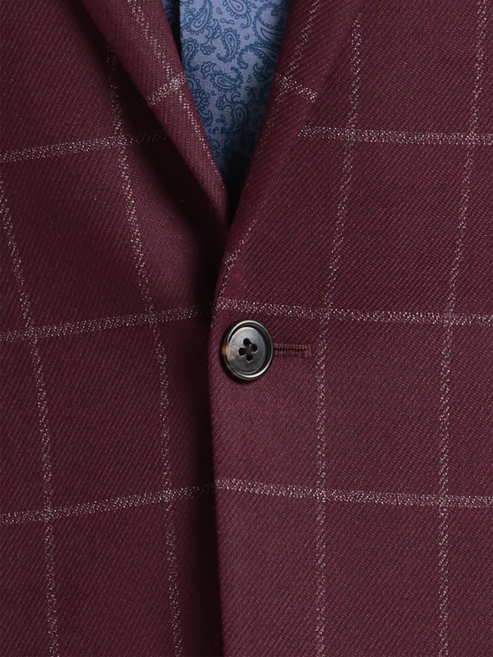 Alternate Shot of Men's Burgundy Windowpane Sportcoats  - 5