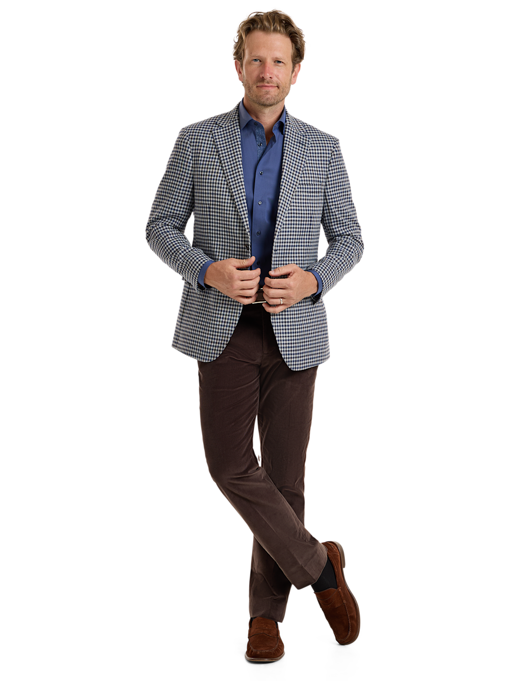 Alternate Shot of Men's Blue Multi Check Sportcoats 