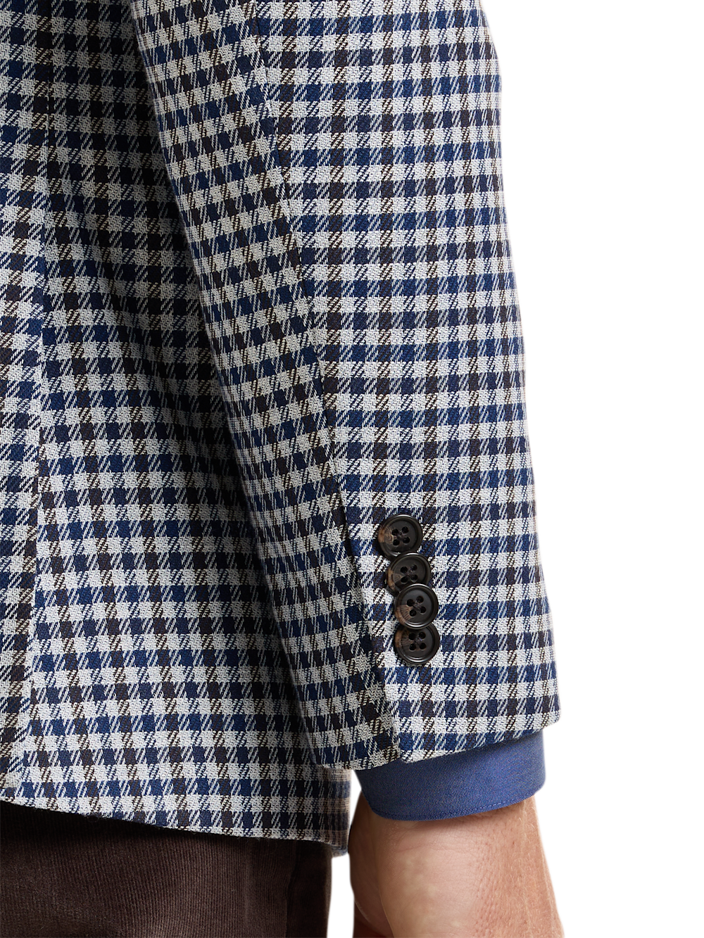 Alternate Shot of Men's Blue Multi Check Sportcoats  - 3